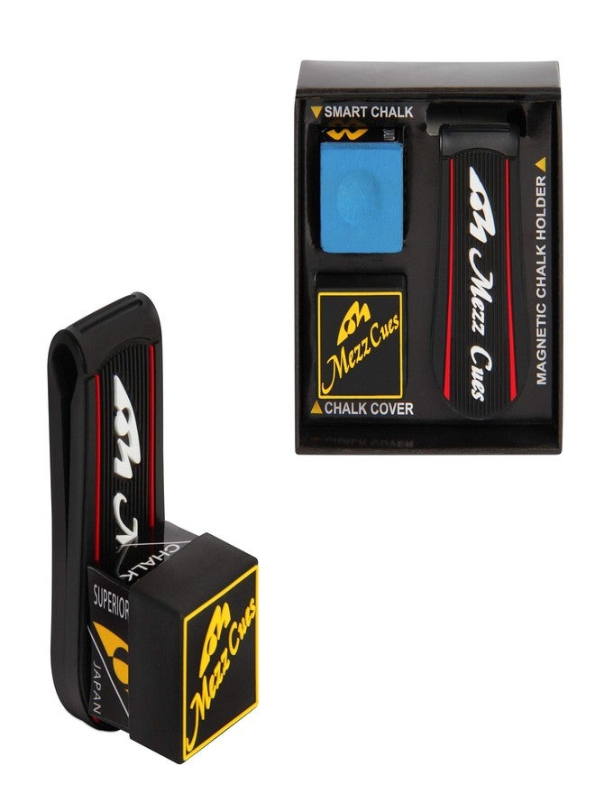 MEZZ (Black w/White logo) - Smart Chalk Set: Pool Cue Chalk + Chalk Holder + Chalk Cover - Image 2