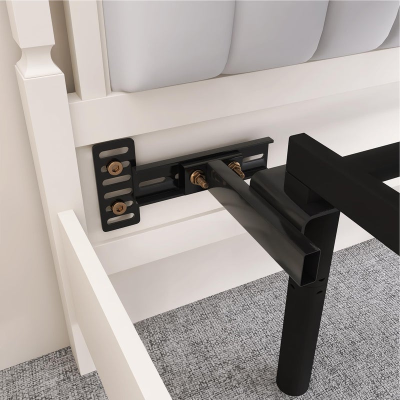 ZUAGCO Headboard Brackets for Metal Bed Frame Adjustable Brackets for Headboard with Footboard Extension Kit Fit Twin Full Queen King 2 Pack Matte Black - Image 2