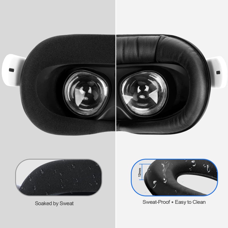 SUPERUS Facial Interface & Face Cover Pad for Oculus Quest 2, Sweat-Proof PU Foam Cushion - VR Accessories for Meta Quest 2, Compatible with Oculus Quest 2 Original Spacer - Image 5