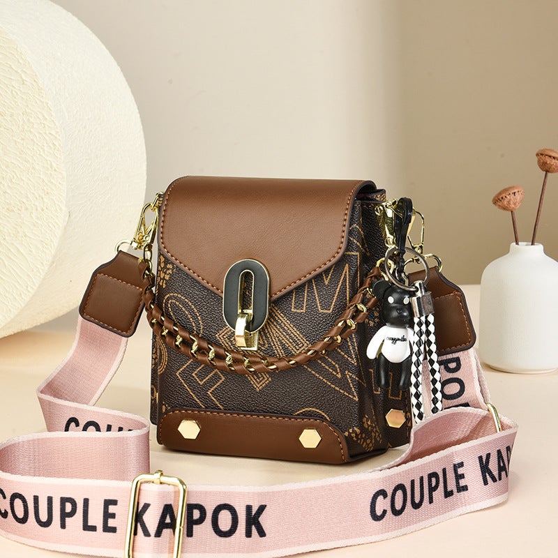 Women'S Mini Small Bag Mobile Phone Bag Fashionable All-Match Women'S Shoulder Portable Small Bag With Doll - Image 4