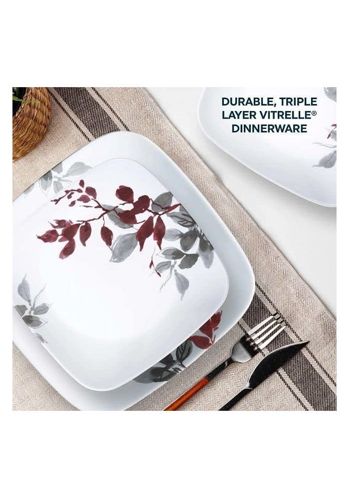 Corelle Kyoto Leaves 16pc Dinner Set Chip & Break Resistant - Image 2
