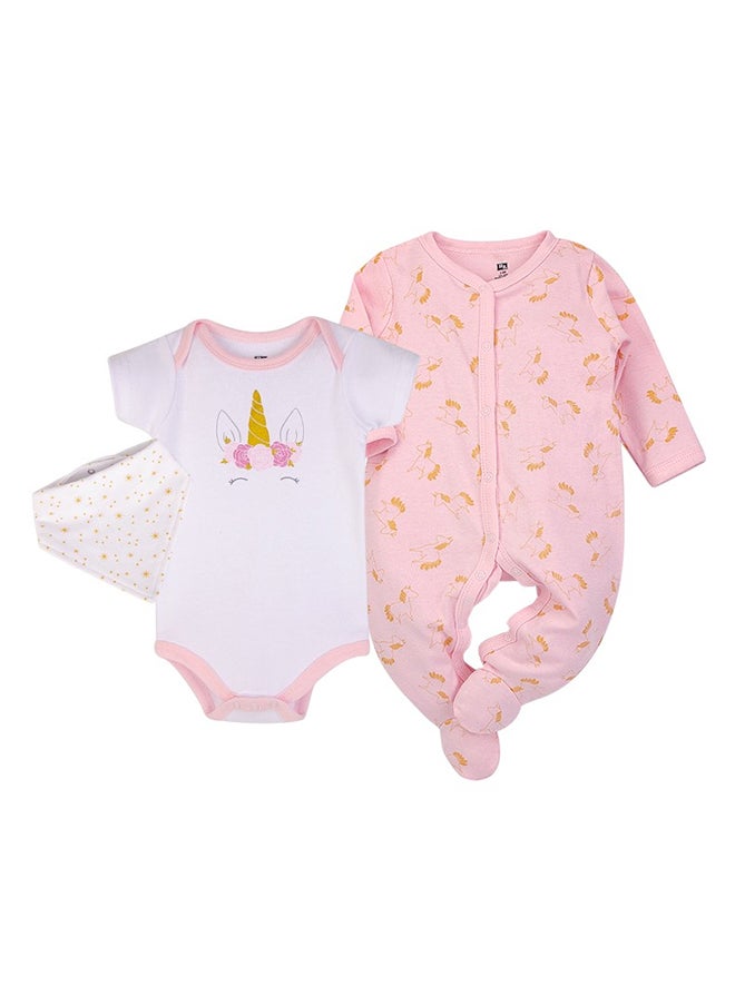hudson baby Baby Layette Set 3 Piece Unicorn, 3 - 6 Months  - Image 1