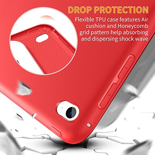 DTTO for iPad Mini 5th Generation Case and iPad Mini 4 Case, Ultra Slim Lightweight Trifold Smart Shell with Soft TPU Back Cover, Auto Sleep/Wake, Red - Image 4