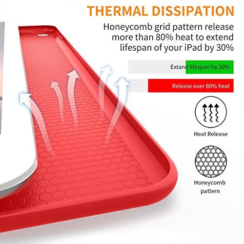 DTTO for iPad Mini 5th Generation Case and iPad Mini 4 Case, Ultra Slim Lightweight Trifold Smart Shell with Soft TPU Back Cover, Auto Sleep/Wake, Red - Image 5