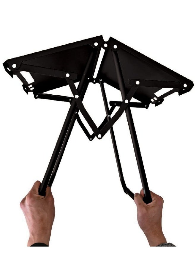 جرين ليون طاولة تخييم دنفر المحمولة، طاولة تخييم محمولة قابلة للطي، مصنوعة من الفولاذ الكربوني المطلي، خفيفة الوزن، تتحمل حتى 30 كجم، إطار ثابت على شكل حرف X، مقاومة للماء والحرارة، مضادة للتآكل، سهلة وسريعة التركيب، قاعدة غير قابلة للانزلاق - لون أسود - Image 5