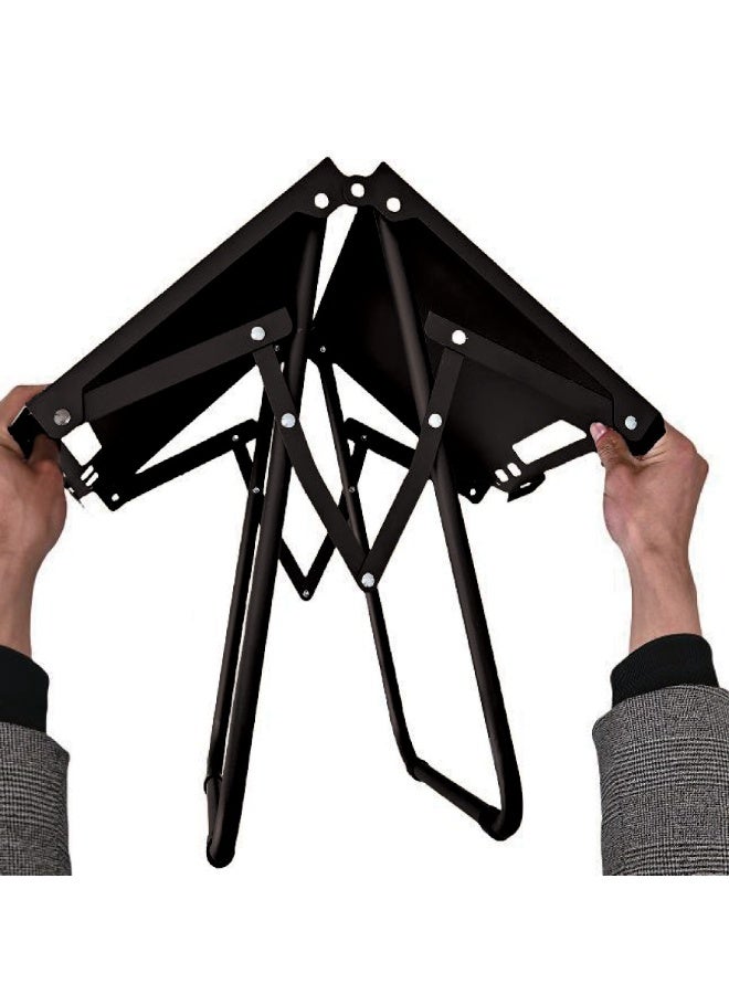 جرين ليون طاولة تخييم دنفر المحمولة، طاولة تخييم محمولة قابلة للطي، مصنوعة من الفولاذ الكربوني المطلي، خفيفة الوزن، تتحمل حتى 30 كجم، إطار ثابت على شكل حرف X، مقاومة للماء والحرارة، مضادة للتآكل، سهلة وسريعة التركيب، قاعدة غير قابلة للانزلاق - لون أسود - Image 4