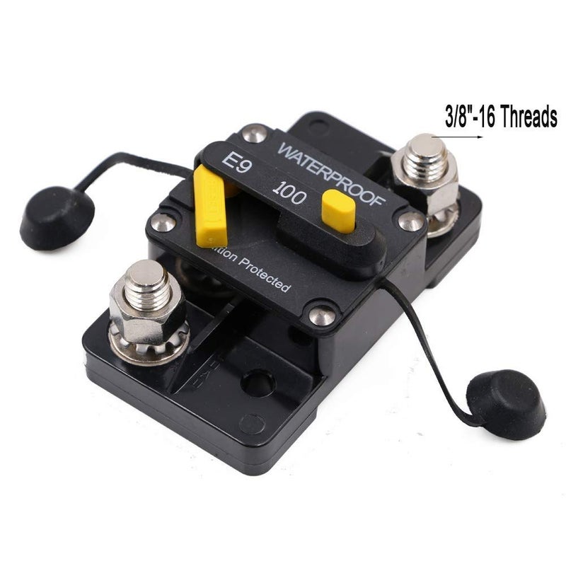ANJOSHI 100Amp Circuit Breaker 30-300A with Manual Reset Trolling Motor Auto Car Marine Bike Stereo Audio Terminal Fuse Inverter for System Current Overload Protection 12V-48V DC Waterproof - Image 1