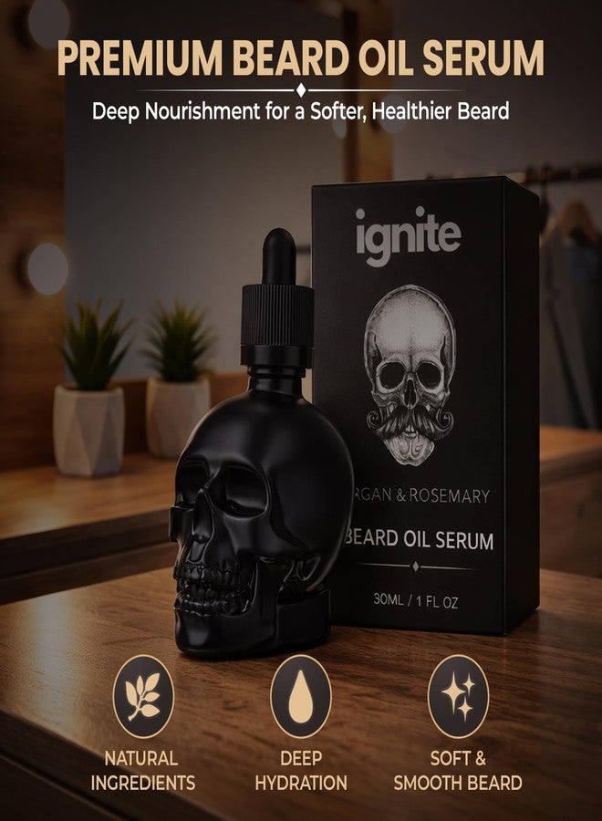 ignite Beard Oil for Men, Argan & Rosemary, Non-Greasy Serum - Image 3