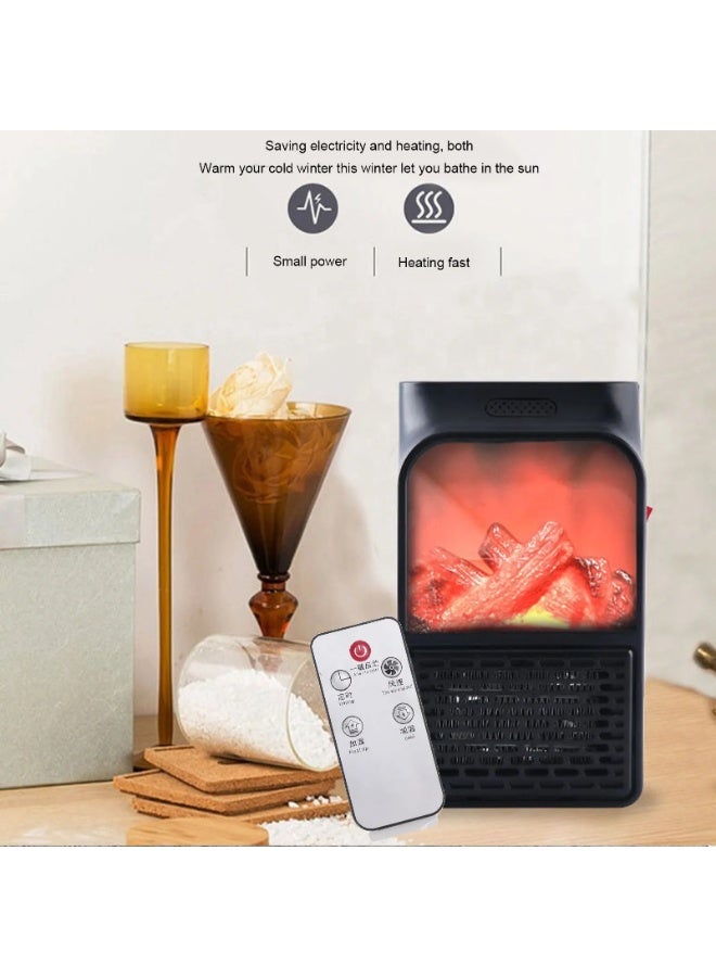 سخان لهب صغير 1000 وات PTC سيراميك تسخين سريع سخان مدفأة محمول صامت مع غلاف بلوري مقاوم للحريق للمنزل - Image 1