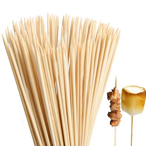 JIACHIL Natural Bamboo Skewers 30 Inch Extra Long 5mm Heavy Duty Marshmallow Roasting Sticks Thick Smore Sticks for BBQ Grilling Camping Kitchen Crafting and Party (60) - Image 1