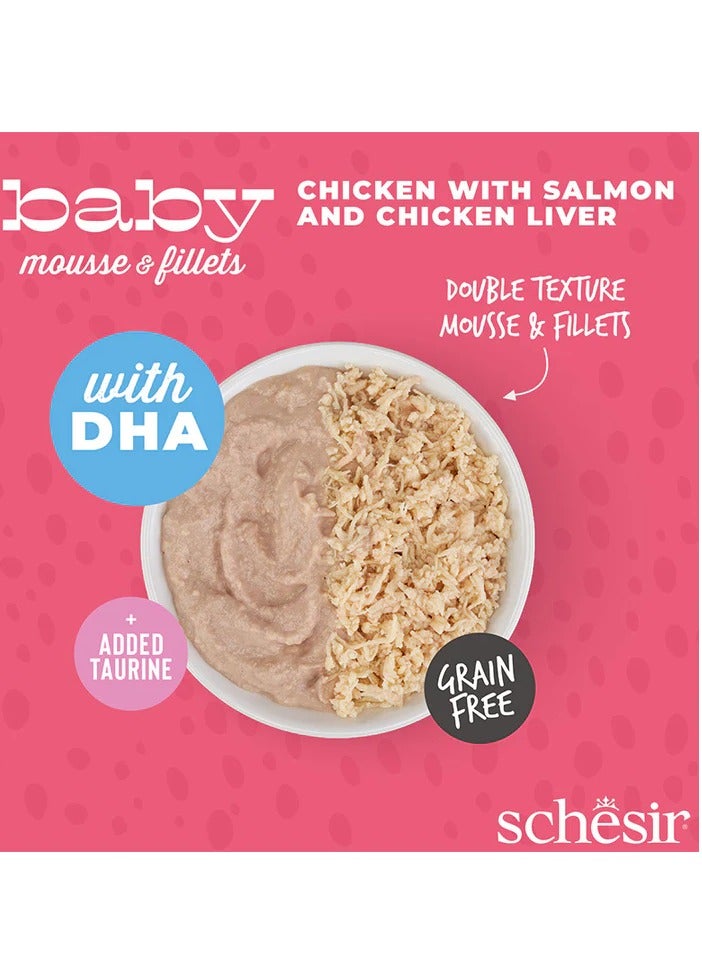 شيسر مجموعة من 24 قطعة طعام رطب للقطط الصغيرة في علبة دجاج مع كبد الدجاج في مرق 70 جم - Image 3