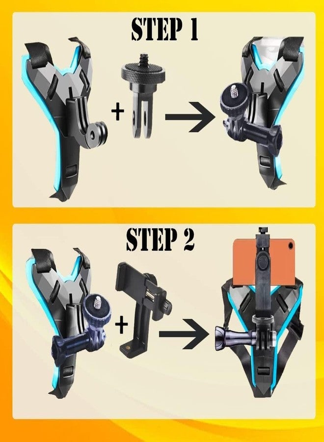 SUPERNIC Helmet Chin Strap with Mobile Plate 360 Degree Mount Compatible with Go pro Hero 9/8/7/6,SJ CAM, Y i, D JI Os mo Action & Other Action Cameras - Image 2