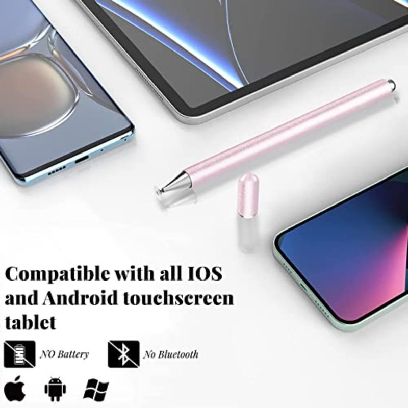 قلم شاشة لجهاز iPad لشاشات اللمس، قلم سلبي مع غطاء مغناطيسي، متوافق مع أجهزة Apple/iPhone/iPad/Android/Microsoft اللوحية وجميع شاشات اللمس السلبية باللون الوردي - Image 2