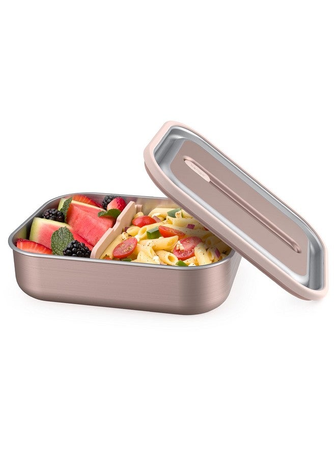 Bentgo MicroSteel Leak-Proof Lunch Box - Microwave-Safe, Oven-Safe, Bento-Style Container with Removable Divider, Airtight Lid, Sustainable Design, Odor & Stain Resistant (Rose Gold) - Image 1