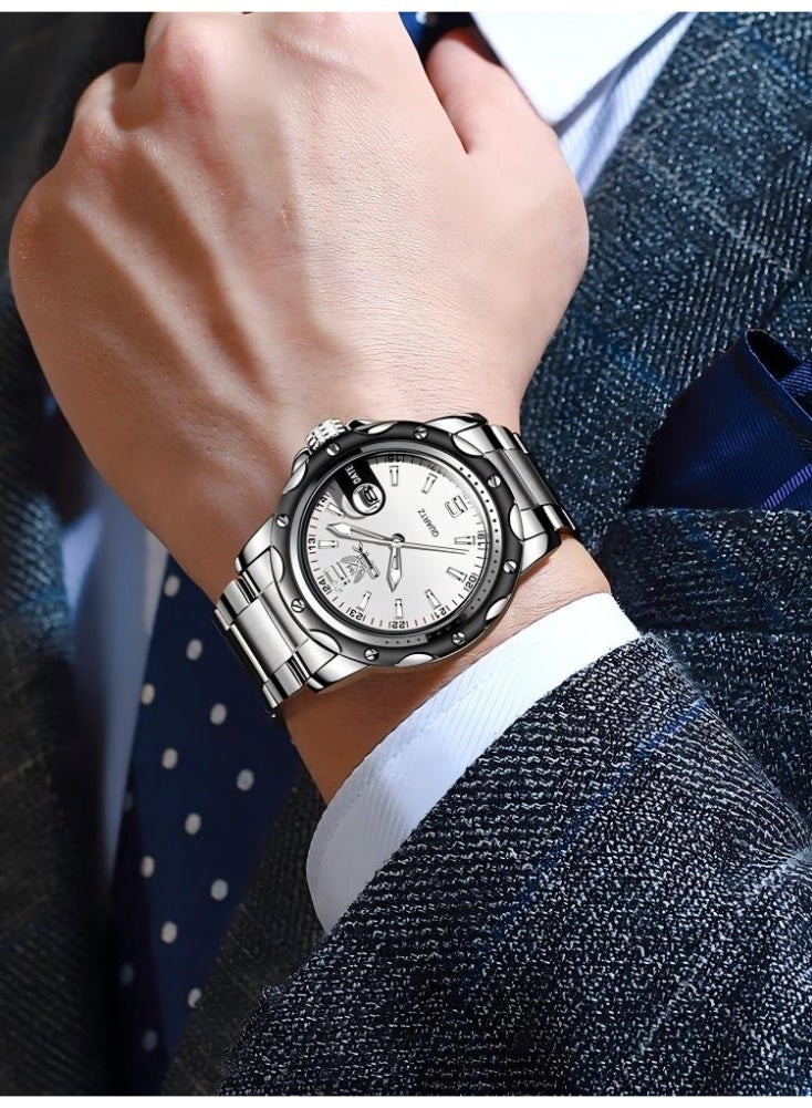 OPK Watch for Men Stainless Steel Waterproof Luminous Date Analog Quartz Wrist Watch Business Fashion Casual Men Watches - Image 4