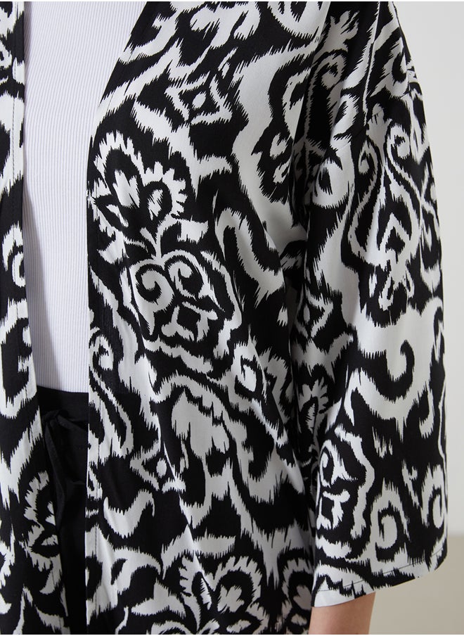 LC WAIKIKI Women's Shawl Collar Patterned Kimono  - Image 3