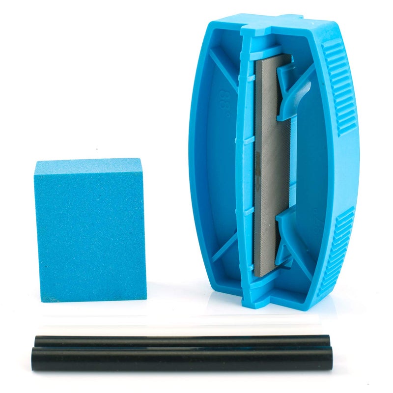 XCMAN Complete Ski Snowboard Side Edge Sharpener Care Tuner Kit with Gummy Stone ,PTEX Base Repair Candle - Image 1