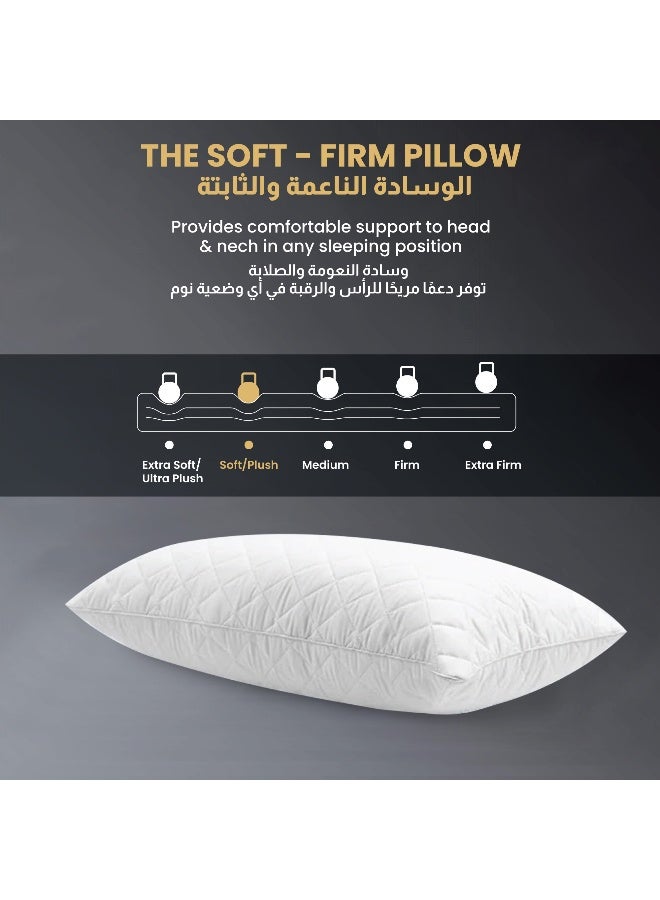 Rest Antiallergic Quilted Pillow 50X70Cm White Bed Pillow For Sleeping  - Image 2