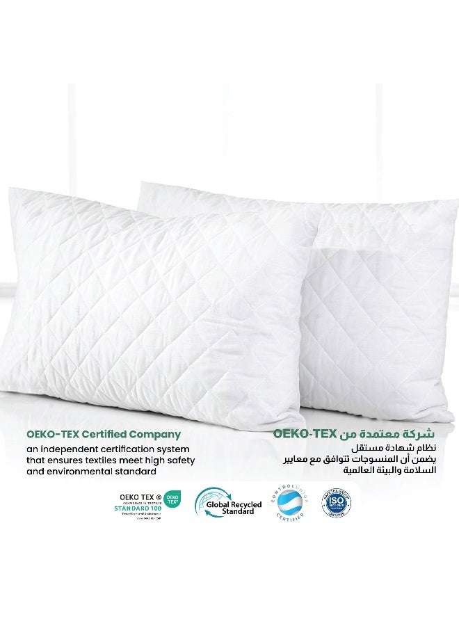 Rest Antiallergic Quilted Pillow 50X70Cm White Bed Pillow For Sleeping  - Image 4