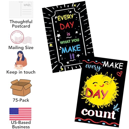 Iconikal 75-Count Inspirational, Motivational, Gratitude, Appreciation, Kindness & Encouragement Sayings Postcards, 4 x 6-Inch - Image 3