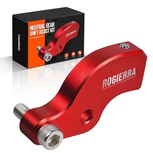 Rogierra Neutral Gear Shift Assist Kit CNC M8 EZ Shift Lever Compatible with 20182025 Touring Electra GlideRoad GlideTri Glide Softail Fat Boy 114 Motorcycles Easy Neutral Finder Red - Image 1