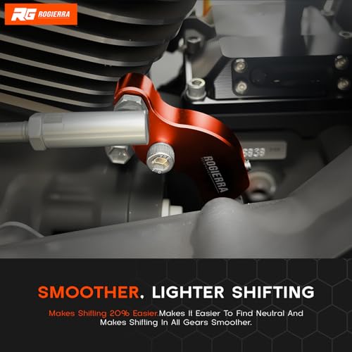 Rogierra Neutral Gear Shift Assist Kit CNC M8 EZ Shift Lever Compatible with 20182025 Touring Electra GlideRoad GlideTri Glide Softail Fat Boy 114 Motorcycles Easy Neutral Finder Red - Image 3