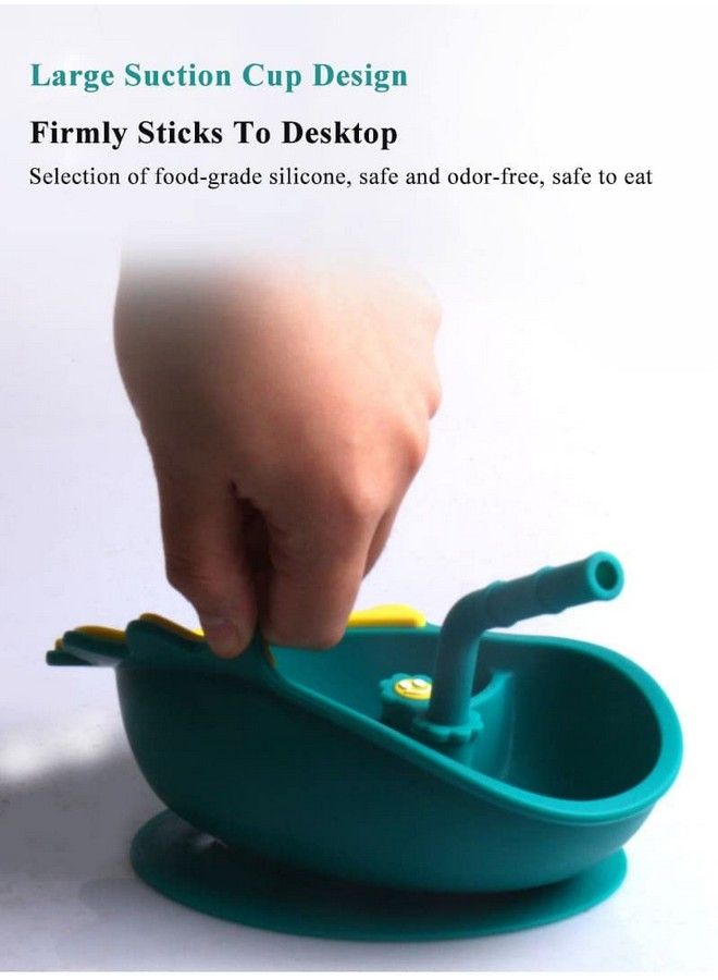 StarAndDaisy Baby Plates For Toddlers With Straw Silicone Plates With Suction Divided Kids Bpa Free Microwave Dishwasher Safe Plates With Set Of Spoons (Casual Plate Pink) - Image 4