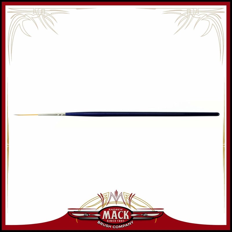 Mack Brush Andrew Mack The Virus Scrolling Script Pinstriping Brush Size 0 Series 444 with Specially Blended Golden Taklon, 7/8" Length Out - Image 1