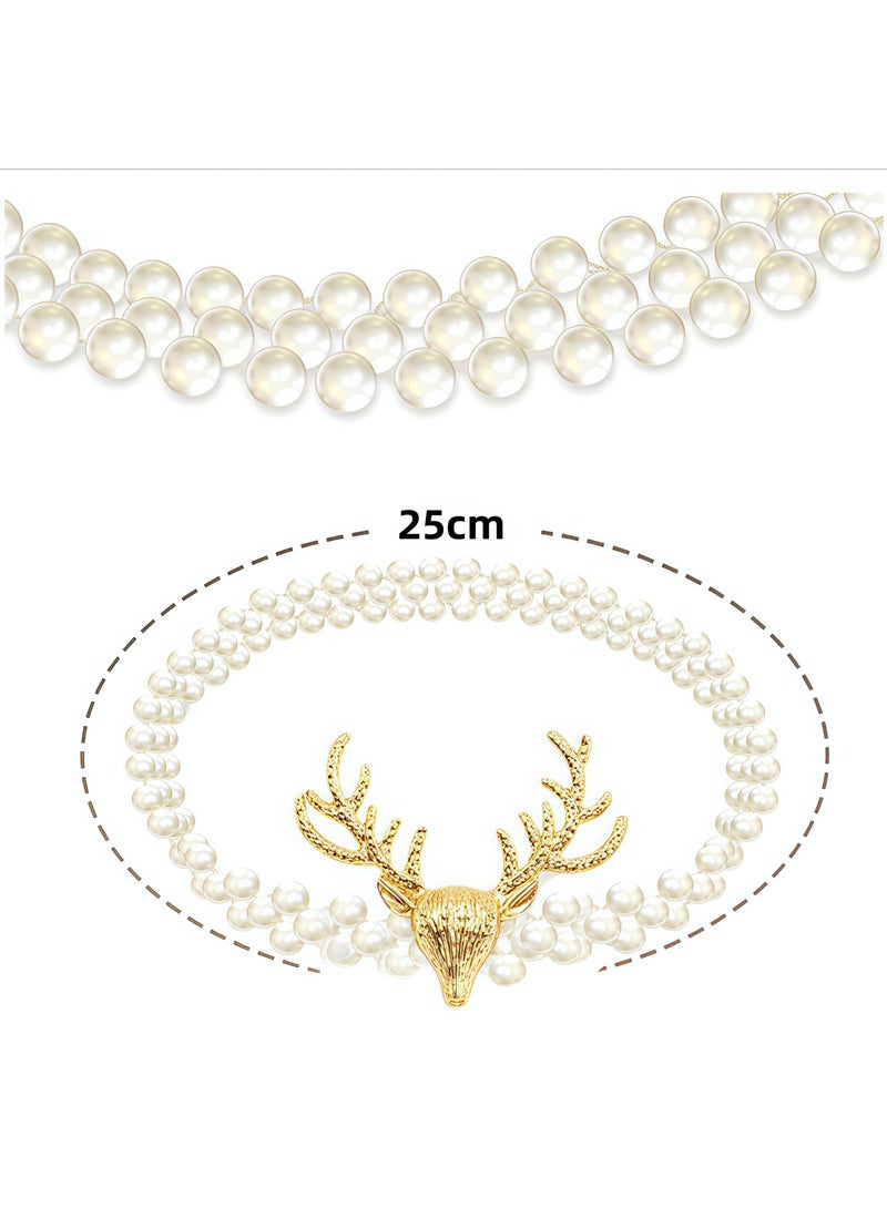 2pcs elk pearl curtain tie, curtain buckle, decorative rope holder, suitable for curtains, home, bedroom, office decorative curtains  - Image 2