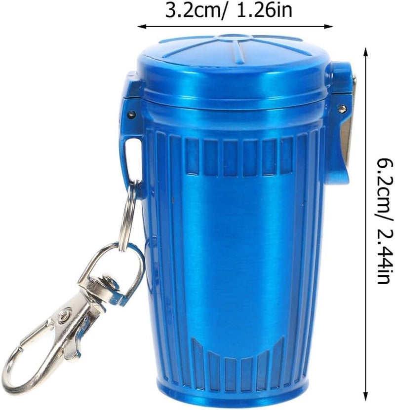 Windproof Pocket Ashtray With Keychain Portable Smokeless Cigarette Snuffer Container - Image 3