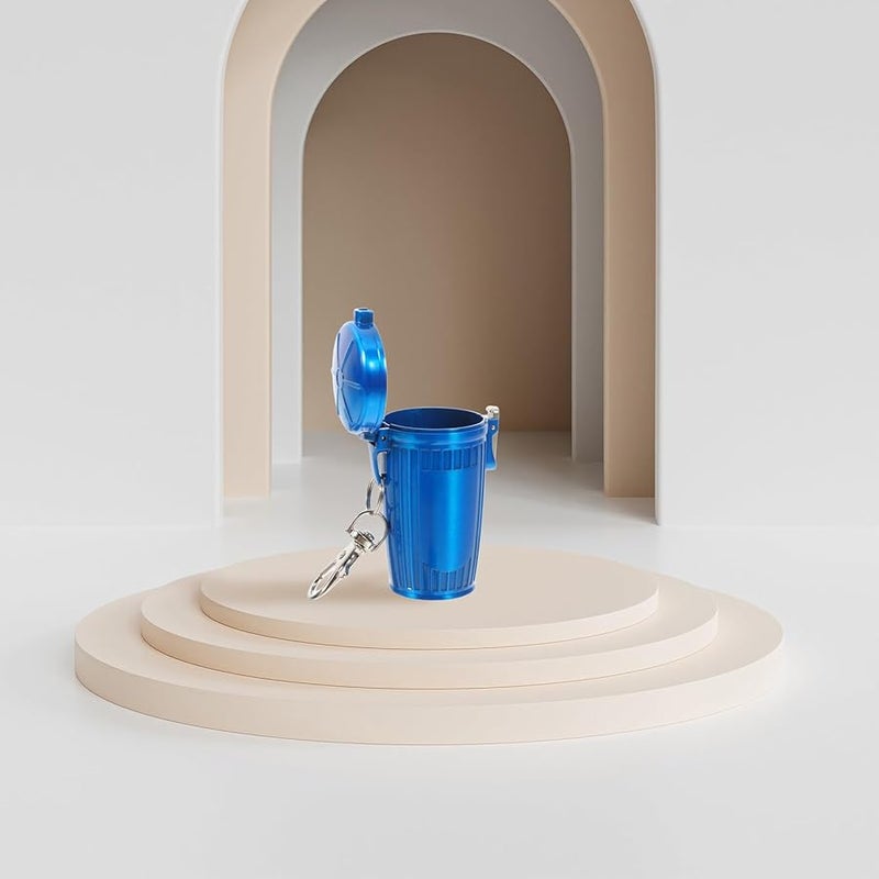 Windproof Pocket Ashtray With Keychain Portable Smokeless Cigarette Snuffer Container - Image 5