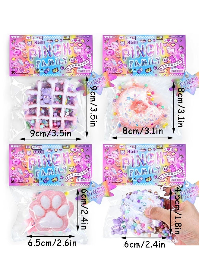4Pcs Taba Squishy Kit, Cute Fake Food PVC Sensory Toys, Stress Relieving Fur Ball OPP Packaging Gifts - Image 2