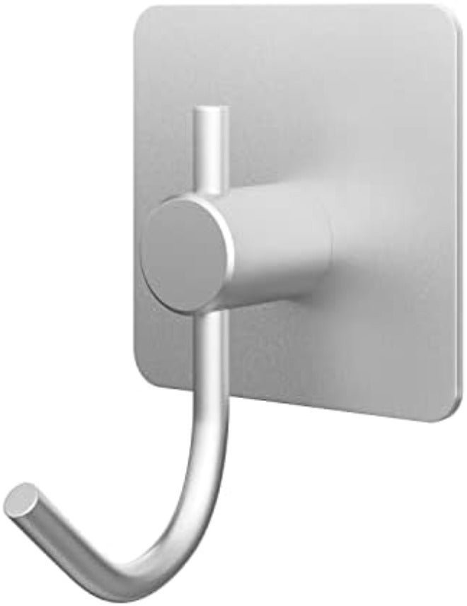 VAEHOLD 6 Pack Adhesive Wall Hooks, Heavy Duty Sticky Holder Aluminum Towel Hooks for Hanging Coat, Hat, Key, Clothes, Closet Hook Wall Mount for Kitchen, Bathroom, Office (Black) - Image 1