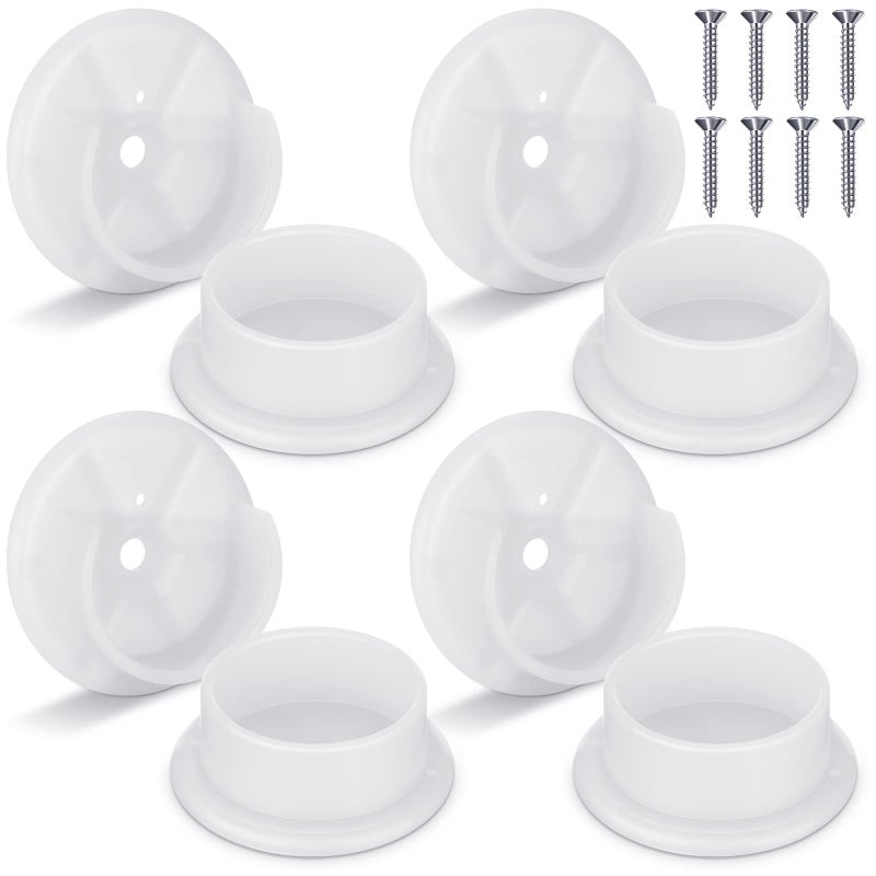 Amyhill Amyhill Plastic Closet Pole Socket White Closet Rod Holders Rod Bracket Shower Holders Wardrobe Tube Support for Bathroom Curtain Clothing Store 138 Inch8 Pcs