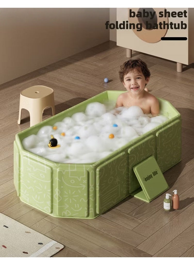 هوكور حوض استحمام للأطفال، حوض استحمام قابل للطي، حوض استحمام محمول بقاعدة مانعة للانزلاق + 5 كرات بحرية + 4 ألعاب بط صغيرة، سعة كبيرة، مناسب للأطفال من عمر 0 إلى 8 سنوات - Image 2