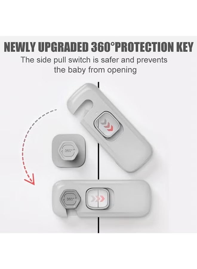 Kids Locks, Fridge Locks for Kids, 2 Pcs Kids Security Refrigerator Locks, Oven Lock Child Safety, Drawers, Wardrobes and Freezers, Child Safety Cabinet Locks Baby Proofing, Grey - Image 3