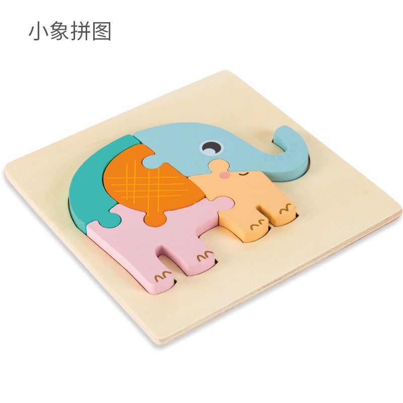 Cpc Ce Kidsren'S Macaron Animal Puzzle Stereo 1-2-3 Year Old Kidsren Little Boys And Girls Wooden Early Education Puzzle - Image 1