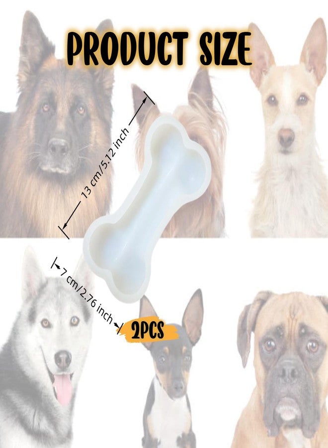 TYNUOCN Large Silicone Dog Bone Mold 2 Pack - Large Bone Shaped Ice Cube Trays, Dishwasher Safe Non-Stick Freezer & Oven Mold for Frozen Treats, Baking, Dog Chews (white) - Image 2
