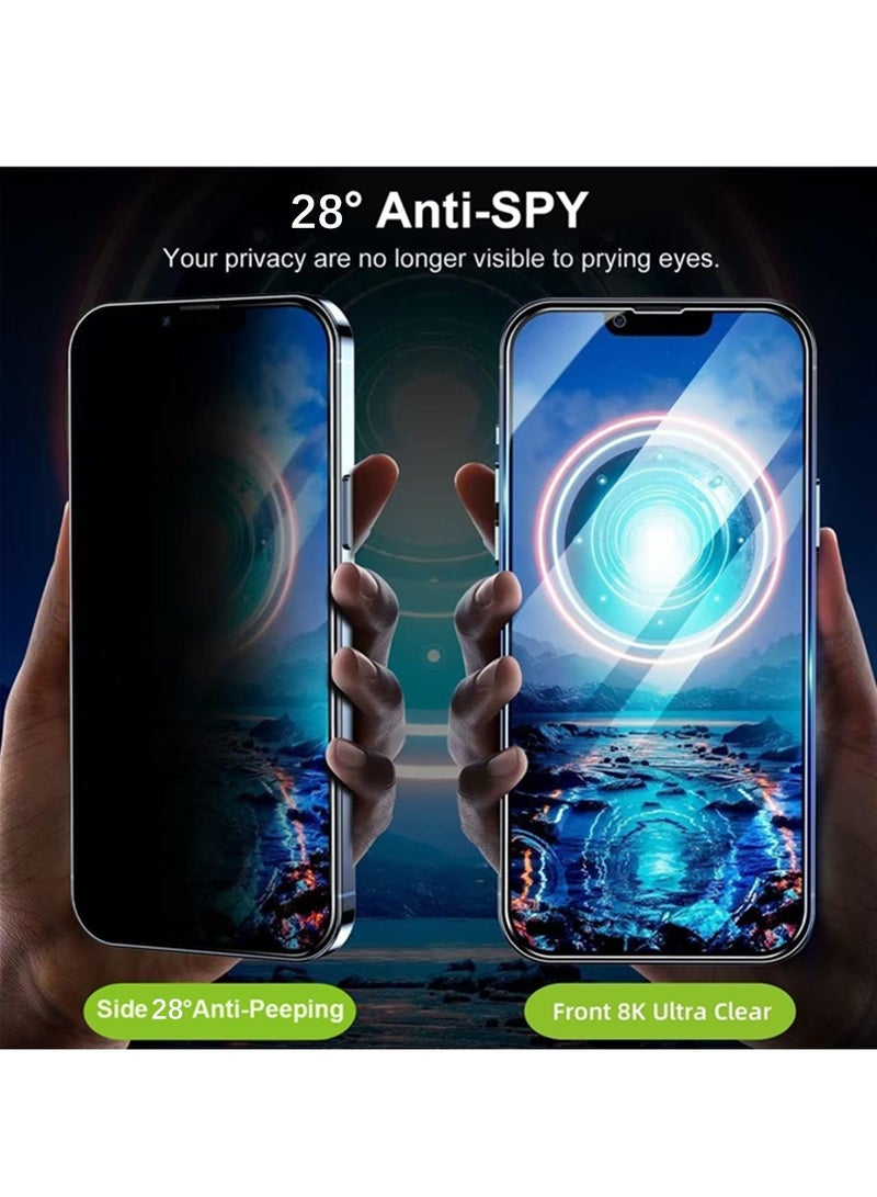 Aookay [2+2 Pack] Privacy Screen Protector for iPhone 17 Pro Max with Camera Lens Protector,Shatterproof Tempered Glass [True 28°Anti Spy] [9H Hardness][Automatic Dust-Elimination Install][Bubble Free] - Image 2
