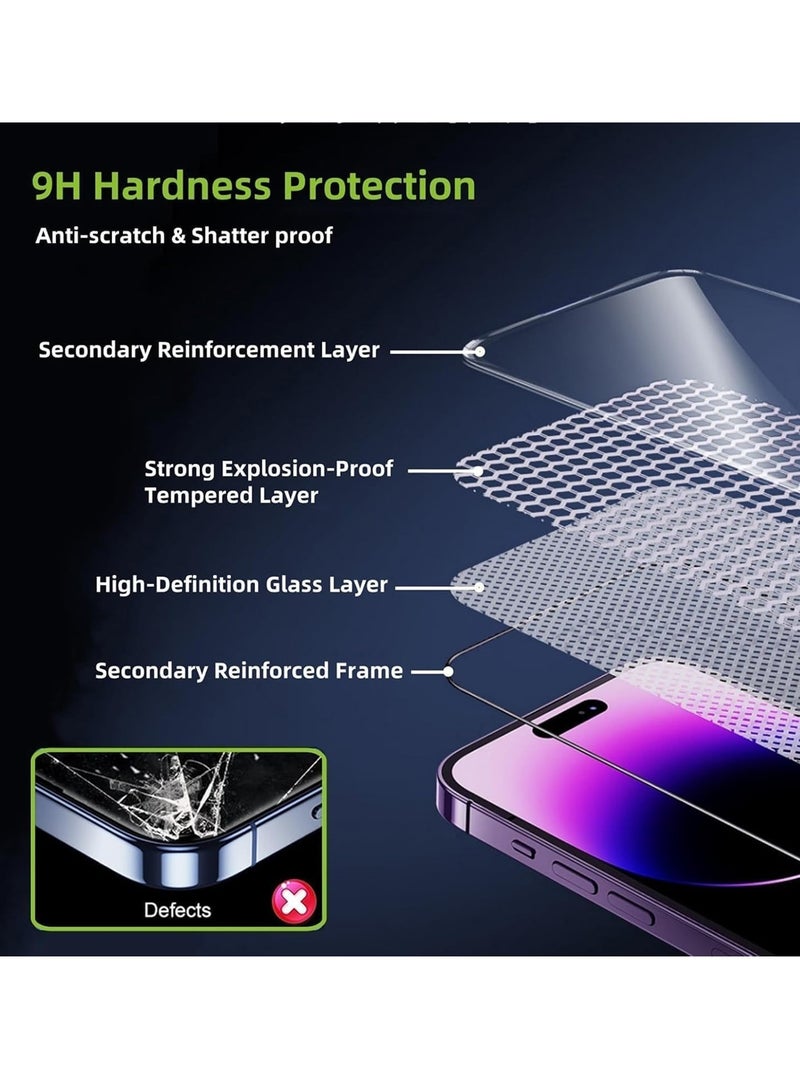 Aookay [2+2 Pack] Privacy Screen Protector for iPhone 17 Pro Max with Camera Lens Protector,Shatterproof Tempered Glass [True 28°Anti Spy] [9H Hardness][Automatic Dust-Elimination Install][Bubble Free] - Image 5