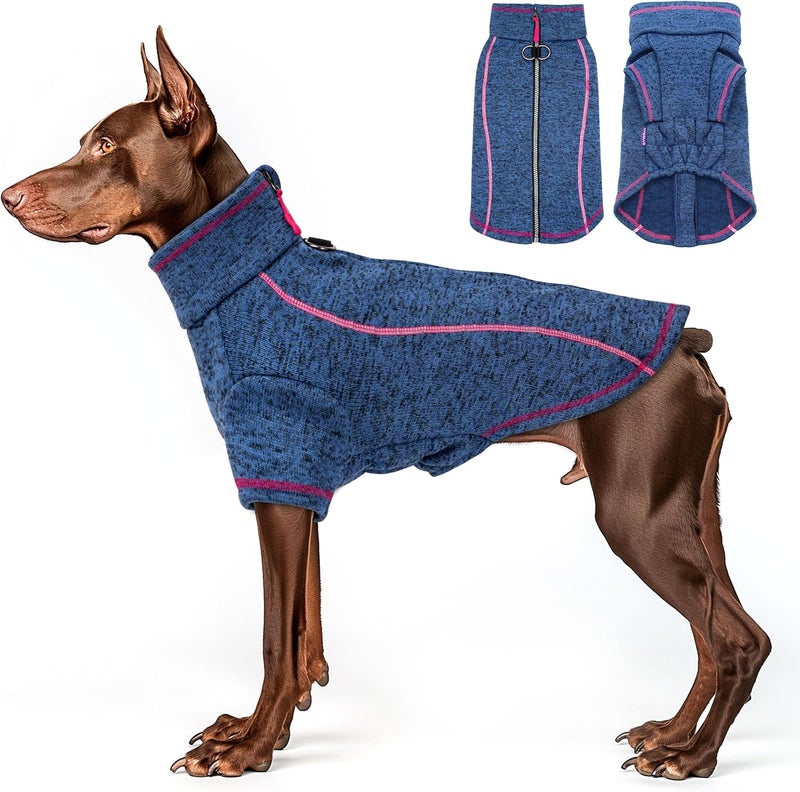 cyeollo Store Dog Jacket Sweater Reflective Warm Coats Zipper Up Step in Lightweight Fleece Jacket Pet Clothes Dog Jackets for Medium to Large Dogs - Image 1