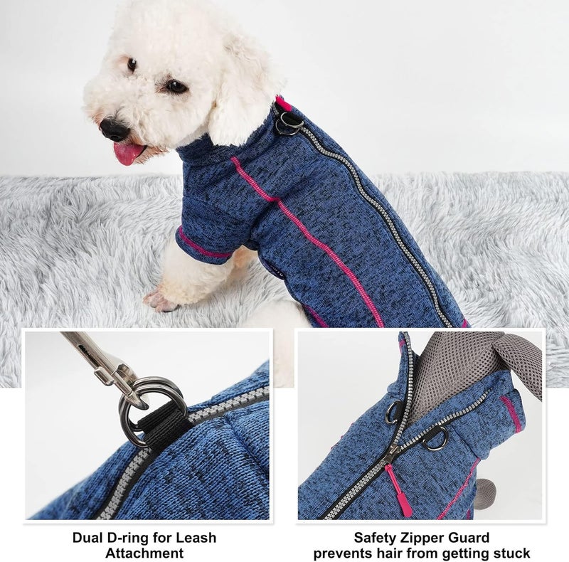 cyeollo Store Dog Jacket Sweater Reflective Warm Coats Zipper Up Step in Lightweight Fleece Jacket Pet Clothes Dog Jackets for Medium to Large Dogs - Image 3