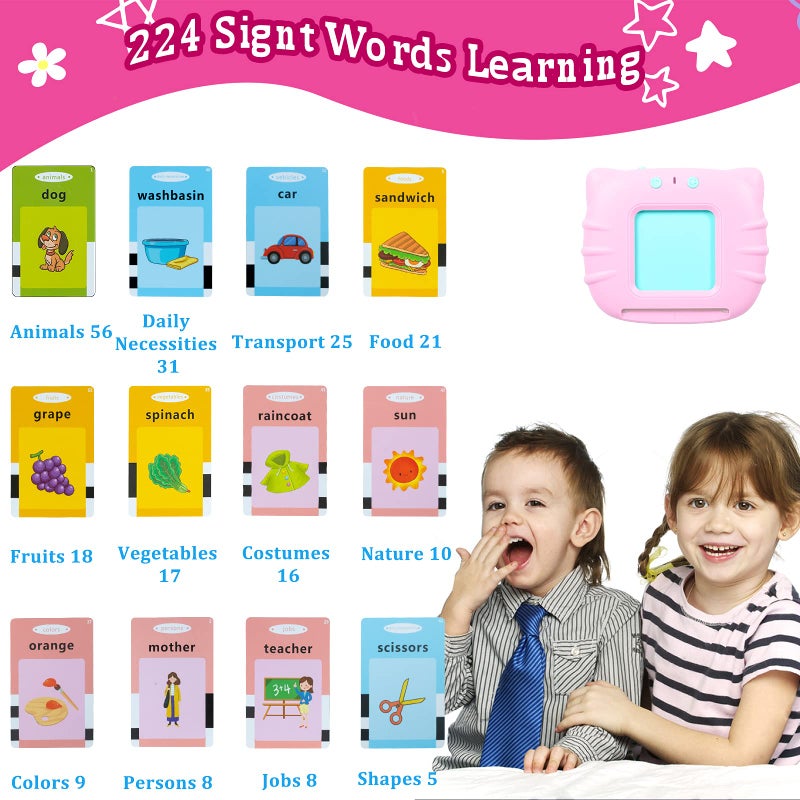 QuTZ Toddler Toys for 2 3 4 5 Year Old Boys and Girls, Speech Therapy/Autism Sensory Toys for Autistic Children, Learning Montessori Toys, 224 Sight Words Talking Flash Cards - Image 3