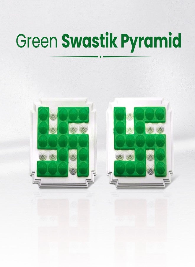 Plus Value Plastic Green Swastik Pyramid for Vastu Remedies Home Office Main Door Entrance Decor Cash Box Tijori (2.5 Inches, 2 Piece) - Image 2