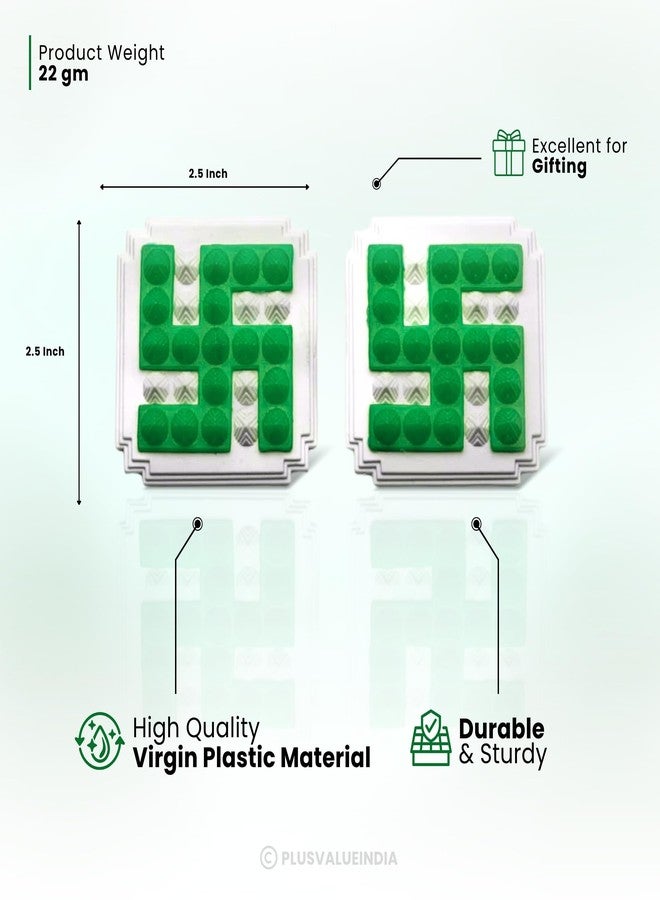 Plus Value Plastic Green Swastik Pyramid for Vastu Remedies Home Office Main Door Entrance Decor Cash Box Tijori (2.5 Inches, 2 Piece) - Image 4
