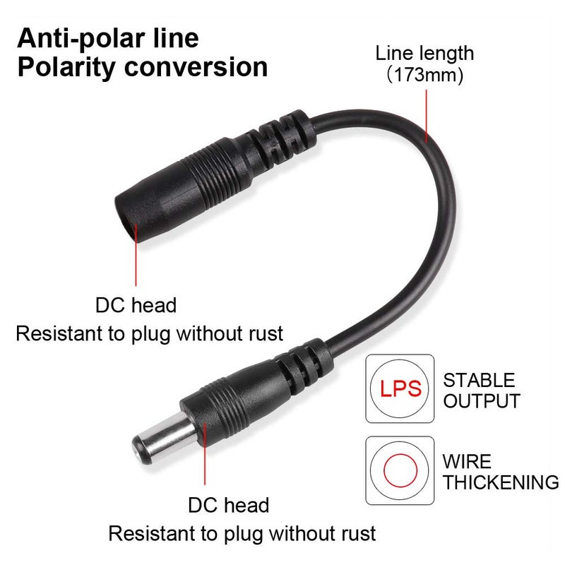 Mr.Power Reverse Polarity Converter Cable 5.5 X 2.1 for Keyboard Guitar Effect Pedal (2 pcs) - Image 4
