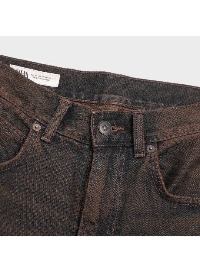 Zara men's Trendy Fashion Casual Comfortable Zip Straight Leg Jeans - Image 4