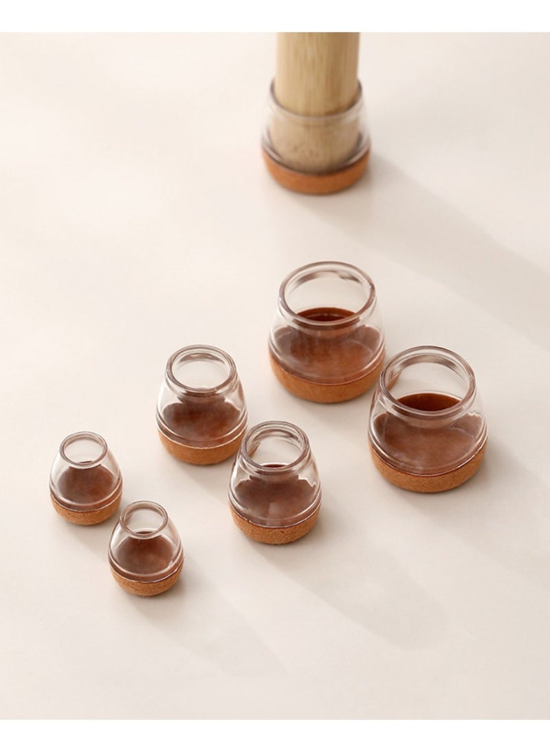 هومستر مقاعد متوسطة كرسي معوم فوط ساق كرسي منزلي أغطية أقدام لباد غير منزلق واقي أرضية ثنائيّ TPE+ لباد مركب مادة مضمومة تركيب سهل تثبيت مكبس صدمة امتصاص ضجيج مكبس غلاف مرن قابل للغسيل قابل لإعادة الاستخدام مقاس متوسط 20-29 ملم ساقي مستديرة - Image 1