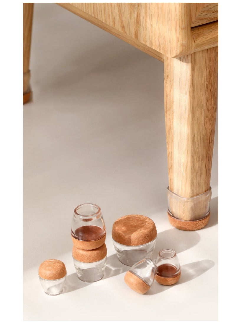 هومستر مقاعد متوسطة كرسي معوم فوط ساق كرسي منزلي أغطية أقدام لباد غير منزلق واقي أرضية ثنائيّ TPE+ لباد مركب مادة مضمومة تركيب سهل تثبيت مكبس صدمة امتصاص ضجيج مكبس غلاف مرن قابل للغسيل قابل لإعادة الاستخدام مقاس متوسط 20-29 ملم ساقي مستديرة - Image 3