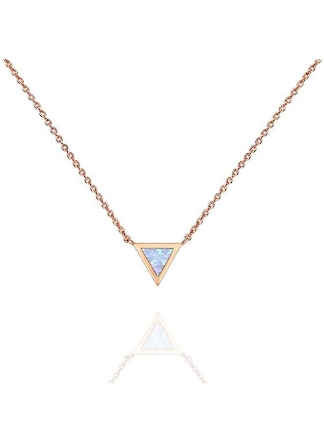 PAVOI 14K Gold Plated Opal Pendant Necklaces for Women | Created Opal Cubic Zirconia Dainty Necklace | erfly Round Triangle Antler Bar Pendants - Image 1